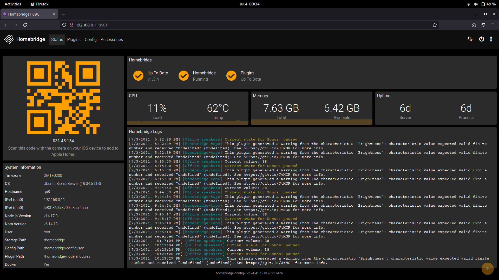 HomeBridge UI